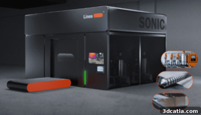 The Lines SONIC machine, a large-format 3D printer for industrial applications.