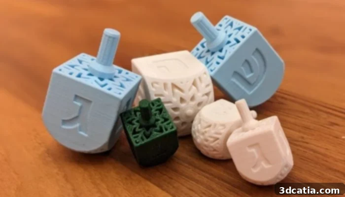 3D Printed Snowflake Dreidel