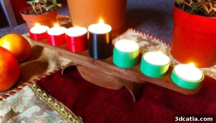 3D Printed Kwanzaa Tea Candle Holder (Kinara)