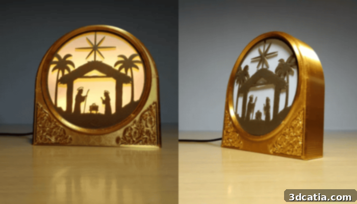 3D Printed Nativity Scene Lamp