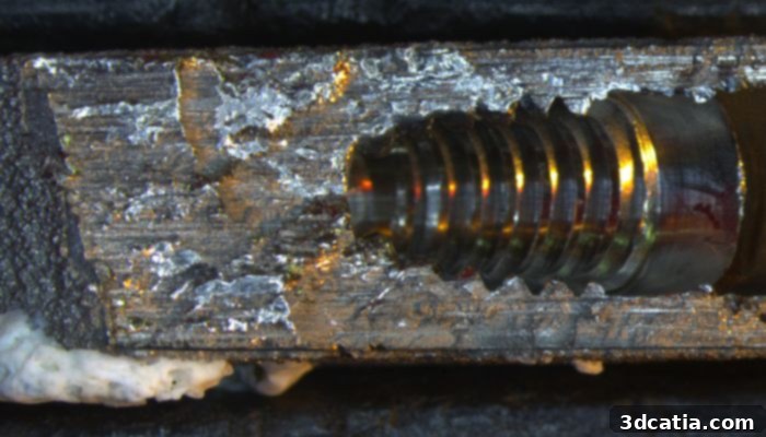 Failure analysis being performed on a metal AM implant part, emphasizing critical quality control.