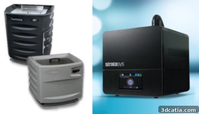 Stratasys PolyJet wash stations and Origin Cure for resin 3D print post-treatment