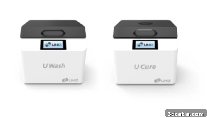 UNIZ U Wash and U Cure for compact and efficient resin 3D print post-processing