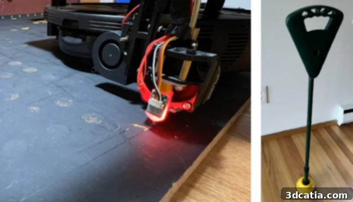 MobiPrint creating tactile markers for visually impaired navigation and supports for canes.