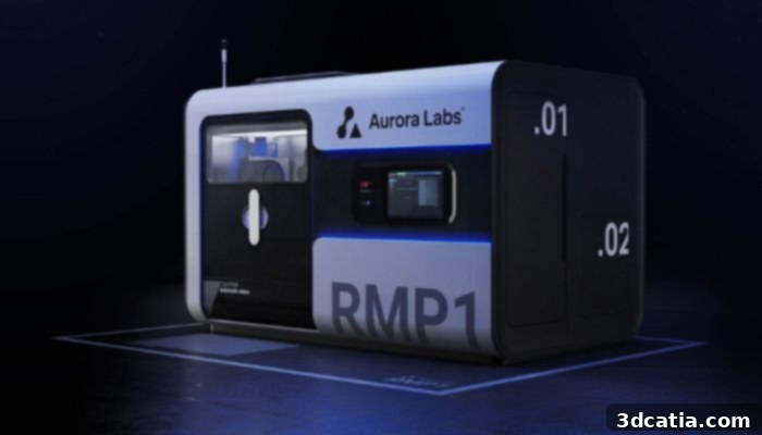 The RMP1 metal AM solution from Aurora Labs, showcasing their industrial 3D printing capabilities.