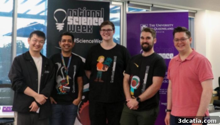Liam Krueger, a PhD student specializing in pharmaceutical 3D printing, with colleagues.