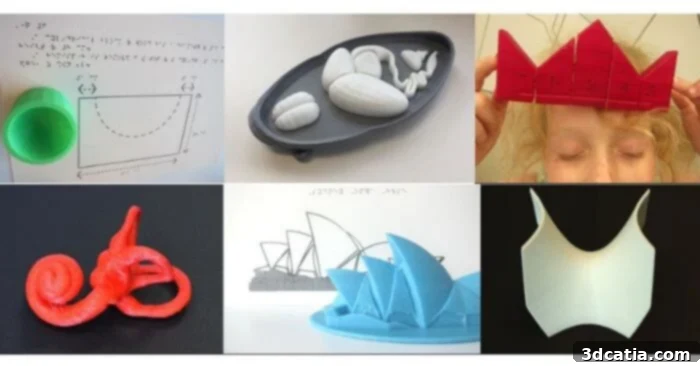 3D prints for use in the classroom demonstrating various models for tactile learning.