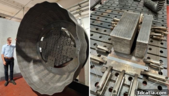 Examples of AMFREE's large 3D printed metal parts