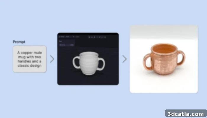 A 3D printed copper mug designed in Backflip