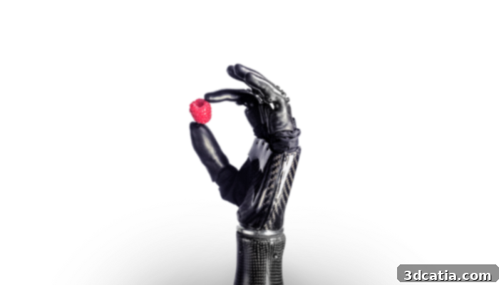Close-up of PSYONIC's bionic hand fingers demonstrating durability