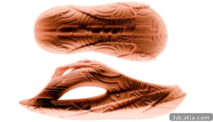 Syntilay shoe showing a generative AI created pattern
