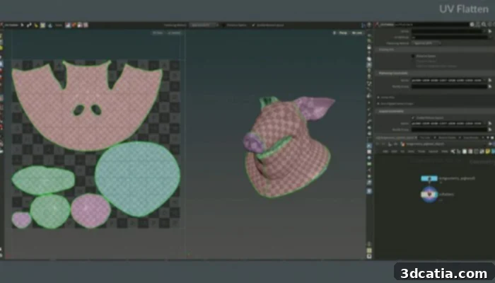 Houdini user interface showing a 3D model