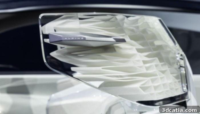Alpine A390_β interior with 3D printed parts