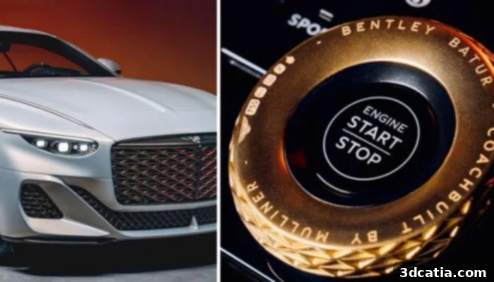 Bentley Batur interior with 18k gold 3D printed parts