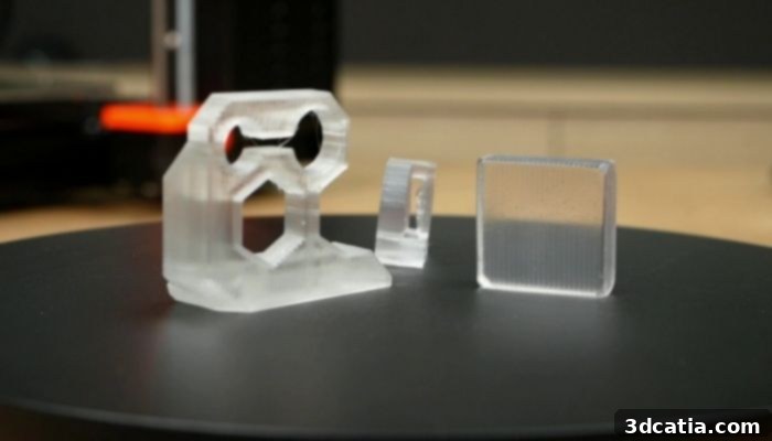 Transparent parts printed with PETG