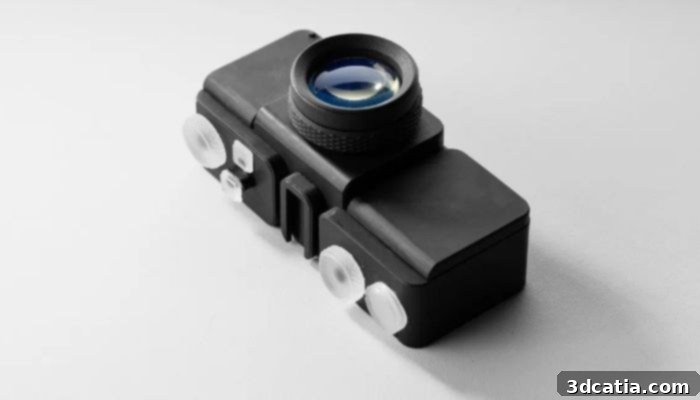 Camera with a 3D printed lens