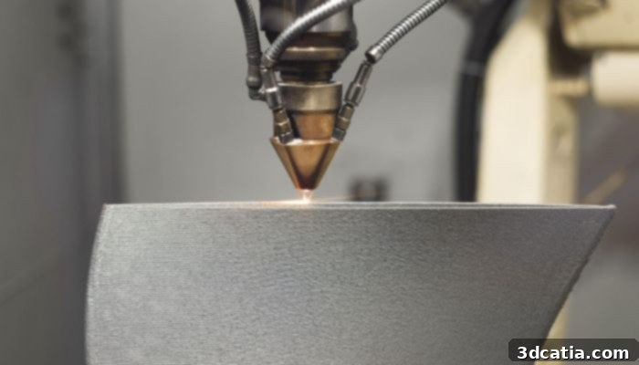 Metal part undergoing additive manufacturing, highlighting post-processing needs