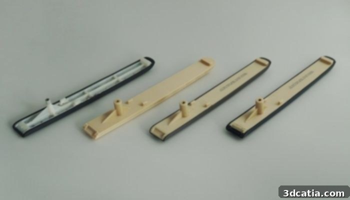 Comparison of traditional and 3D-printed Boeing 737 armrests.
