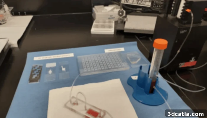 Lung-on-a-Chip model showing internal structures
