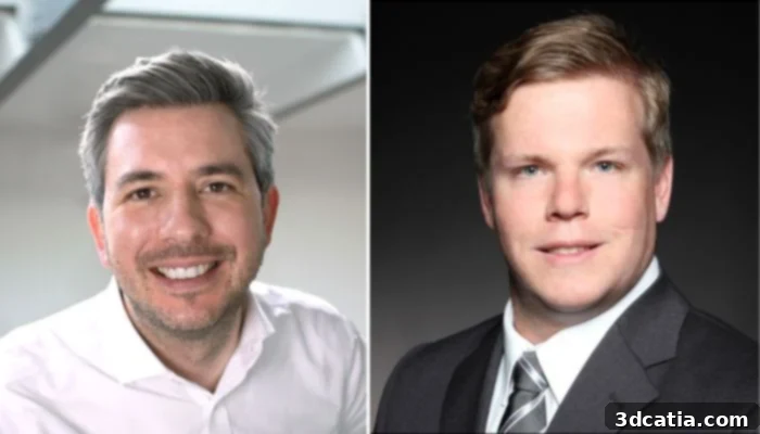 Dr. Ulrich Jahnke (left) and Henrik Peiss (right) discuss digital product passports in additive manufacturing.