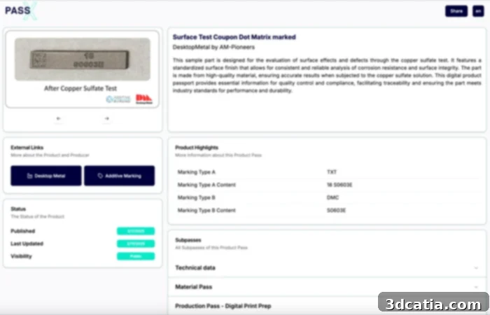 Additive Markings pass-x product passport website