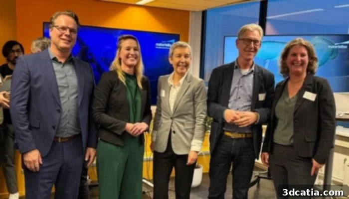 Materialise team members including Brigitte de Vet-Veithen at the Aerospace Innovation Hub in Delft