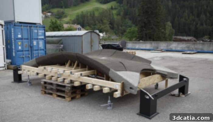 First assembly of the bridge on a specially developed substructure