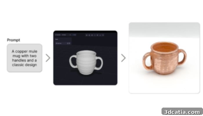 A 3D model generated by AI in Backflip, then 3D printed, showcasing the seamless transition from digital design to physical object.