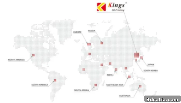 Kings 3D global presence map