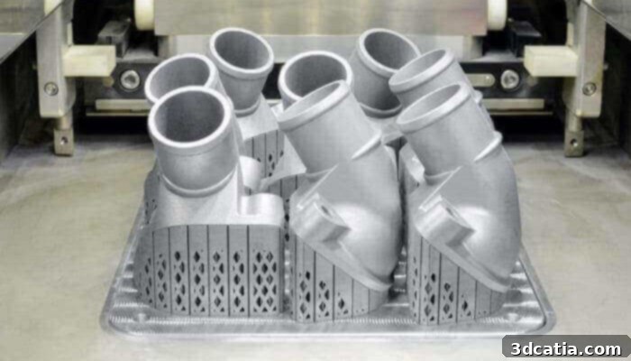 Mercedes-Benz 3D printed metal car parts, showcasing advanced automotive applications of LPBF