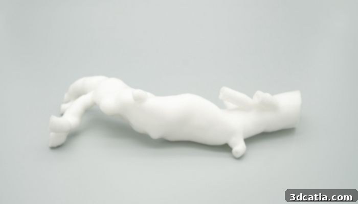 3D-printed aorta made from silicone for medical training and surgical preparation, showcasing ViscoTec's capabilities.