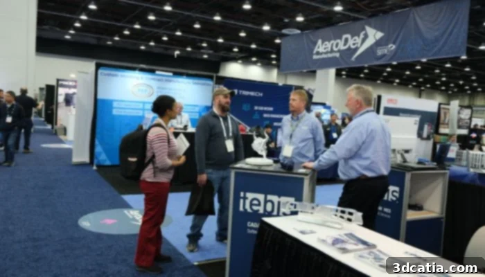 Some of the AeroDef exhibitors on the show floor at RAPID + TCT 2025