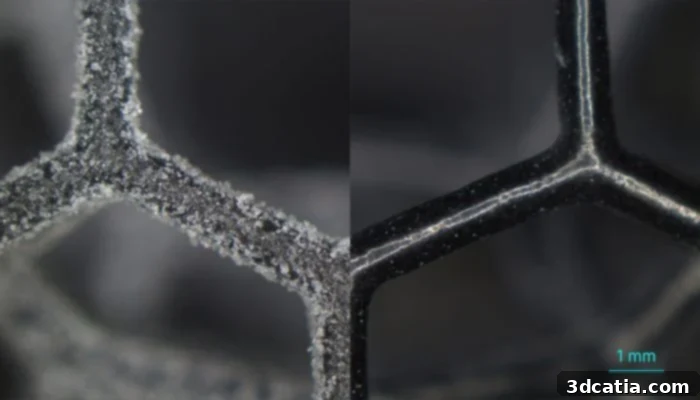 Vapor smoothing dramatically improves the surface finish of 3D printed parts, enhancing both aesthetics and performance.