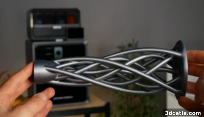 A 3D printed foot model, illustrating anatomical or artistic printing capabilities.