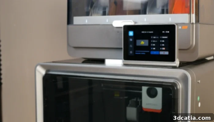 The intuitive swivel display of the Anycubic Kobra S1 3D printer, showing its user-friendly interface.