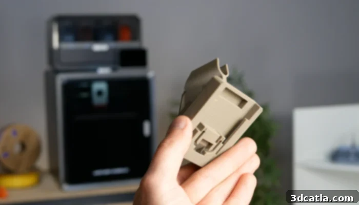 A 3D printed battery adapter, demonstrating functional prototyping capabilities.
