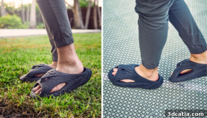 AI-designed footwear concept with abstract patterns
