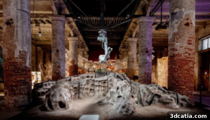 Robot acting as a gardener in MAEID's magic queen exhibition