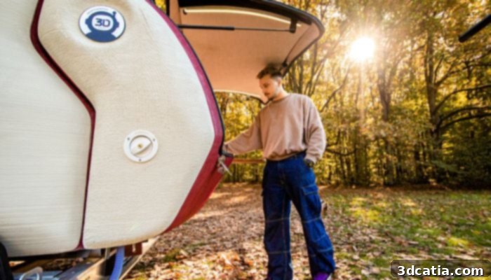 Lemki Robotix's DISCOVER 3D motorhome, accommodating a family of three.