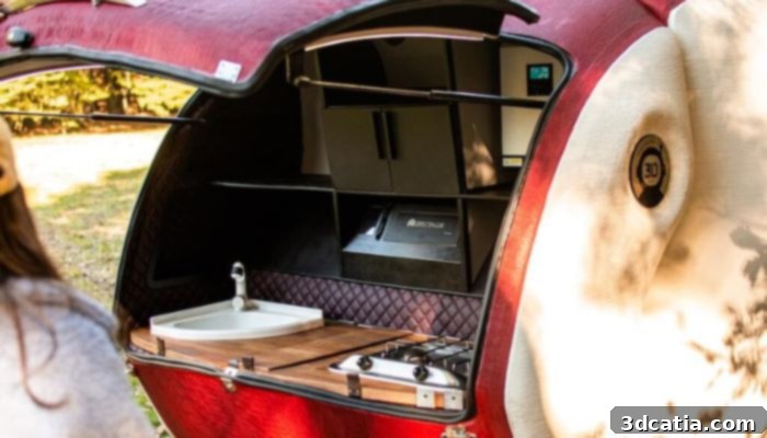 Lemki Robotix's 3D printed motorhome on the road, showcasing its aerodynamic design.