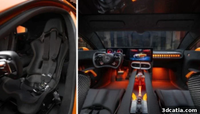 Front seat and dashboard of the Mercedes-AMG CONCEPT AMG GT XX
