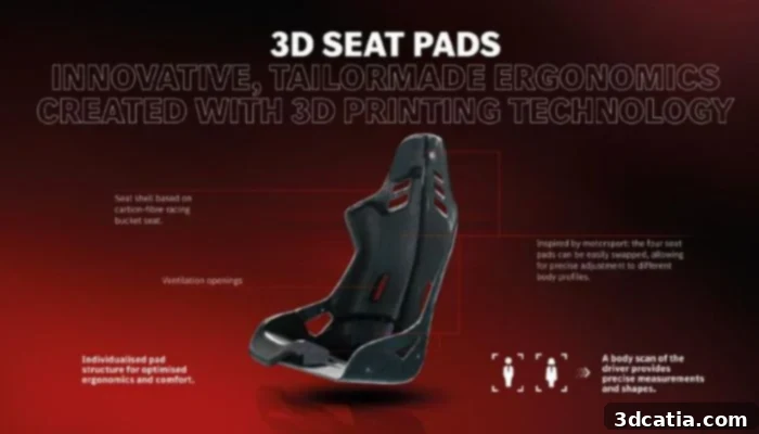 Detailed breakdown of the 3D printed seat pads in the Mercedes-AMG CONCEPT AMG GT XX