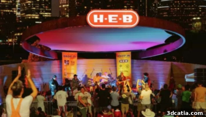 3D-printed stage for H-E-B at a concert