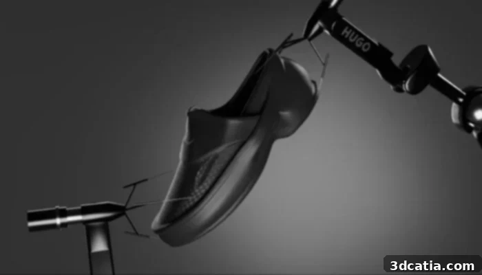 The new Hugo Boss 3D printed moccasin, a limited edition collaboration with Zellerfeld, displayed in a vibrant color.