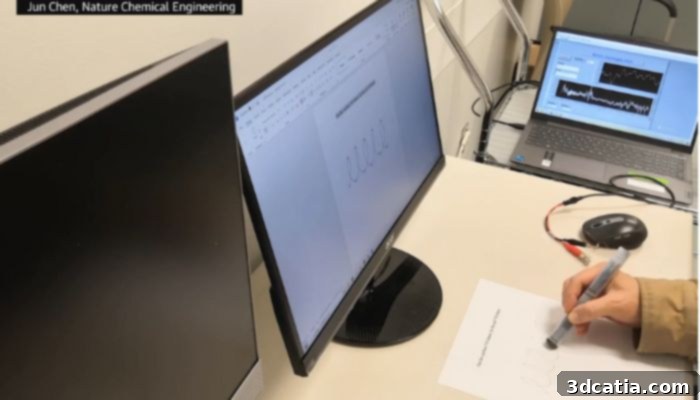Parkinson's Disease patient writing with 3D printed pen