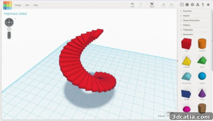 TinkerCAD is a free, online 3D modeling software for beginners with block-building concepts.