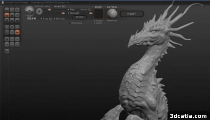 Sculptris enables free digital clay modeling for organic 3D shapes.