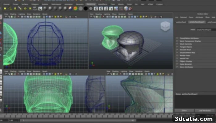 Autodesk Maya's user interface demonstrating powerful 3D modeling capabilities.