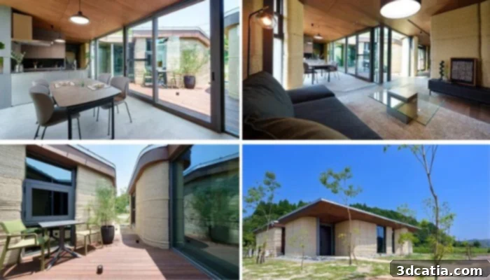 The modern house was built on an area of approximately 100 square meters, showcasing efficient use of space.