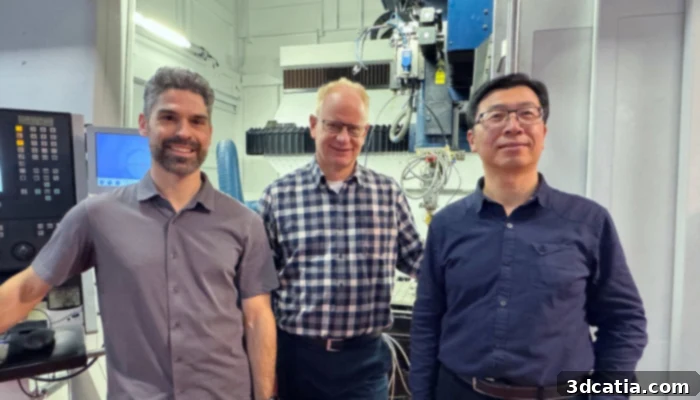 Ryan Brooke [left] alongside Professor Mark Easton [center] and Dr Dong Qiu [right] at RMIT’s Centre for Additive Manufacturing helped design the new alternative. 